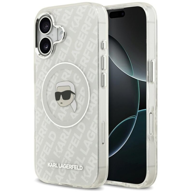 Etui KARL LAGERFELD IML Karl Head Logo MagSafe do Apple iPhone 17 Szary
