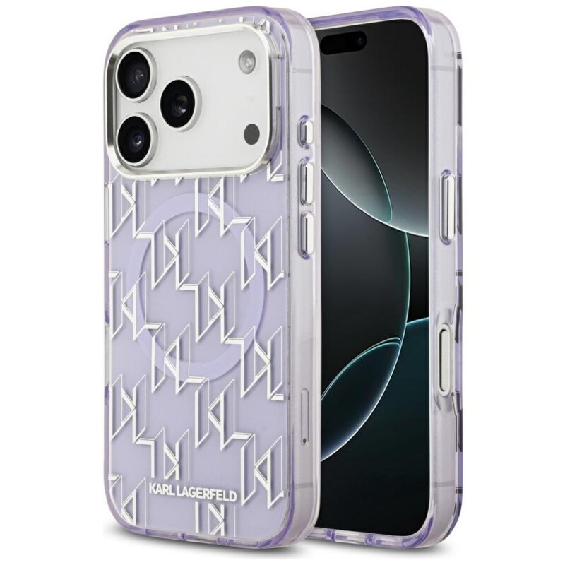 Etui KARL LAGERFELD IML KL Monogram MagSafe do Apple iPhone 17 Pro Fioletowy