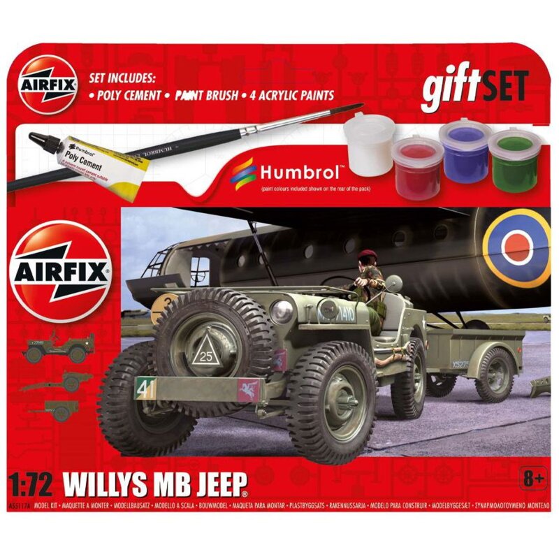 Airfix A55117A Gift Set Samochód Willys MB Jeep Skala 1:72