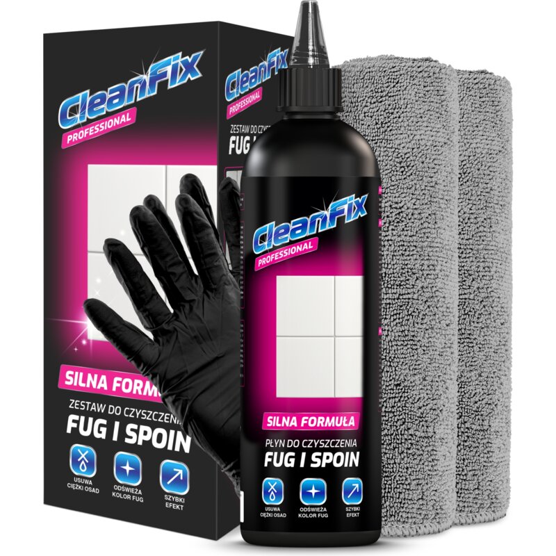 Płyn do fug CLEANFIX Professional 500 ml + Mikrofibra 20 x 20