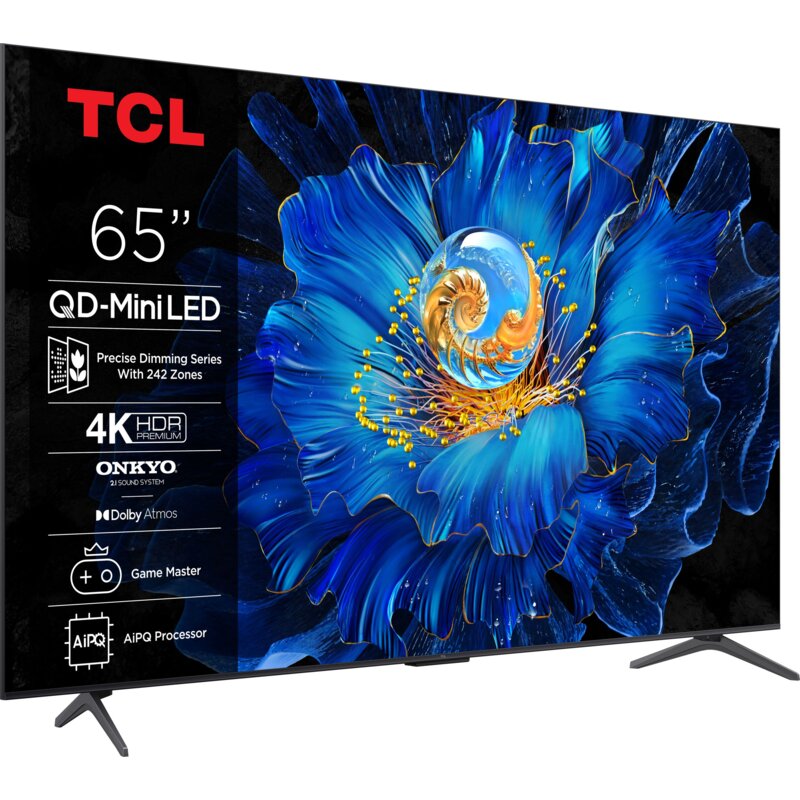 Telewizor TCL 65C69KS QD-Mini LED 65" 4K Ultra HD Google TV Dolby Atmos Metaliczny
