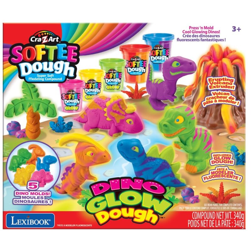 Masa plastyczna CRA-Z-ART Softee Dough Neon Dinozaury CRDOUGH11