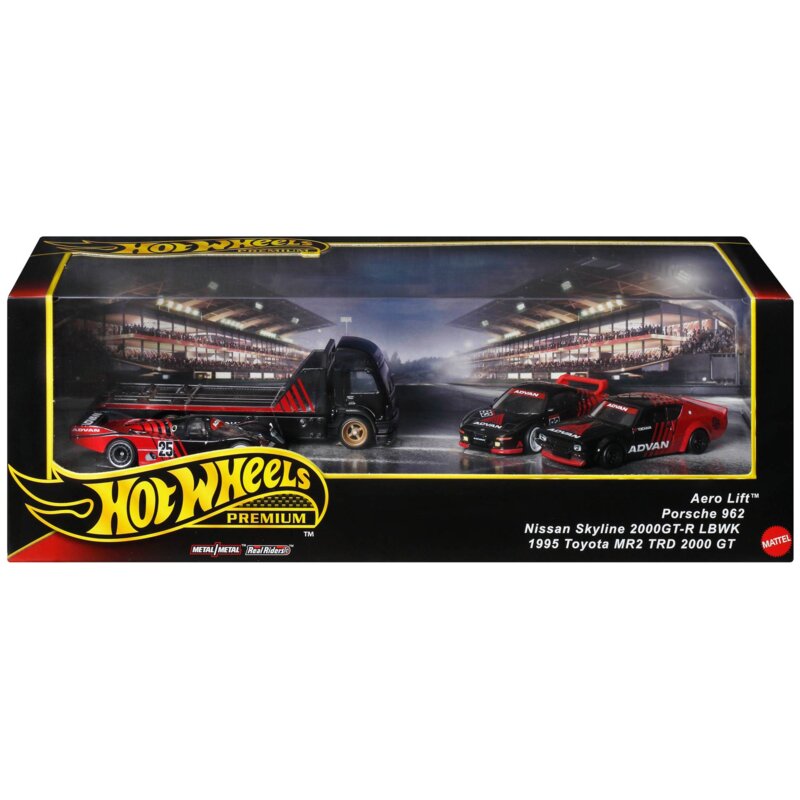 Zestaw pojazdów Hot Wheels Premium Advan Racing Team JBM06 (4 szt.)