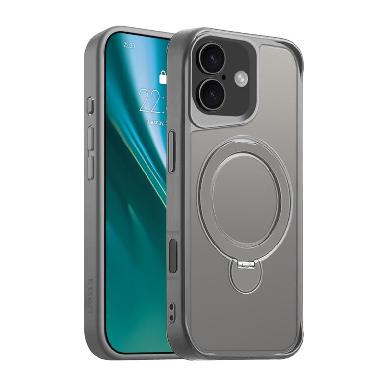 Etui ETTERI Matt Mag Ring do Apple iPhone 17 Szary
