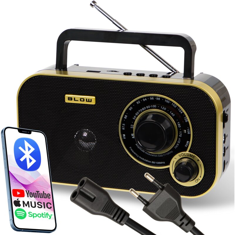Radio BLOW RA12 Przenośne Czarno-złoty