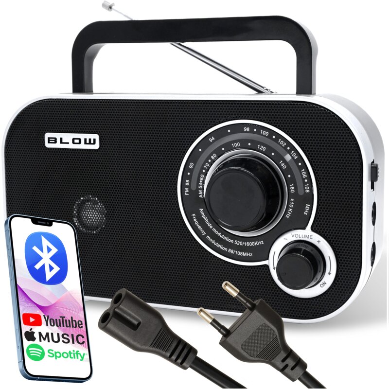 Radio BLOW RA12 Przenośne Czarno-srebrny