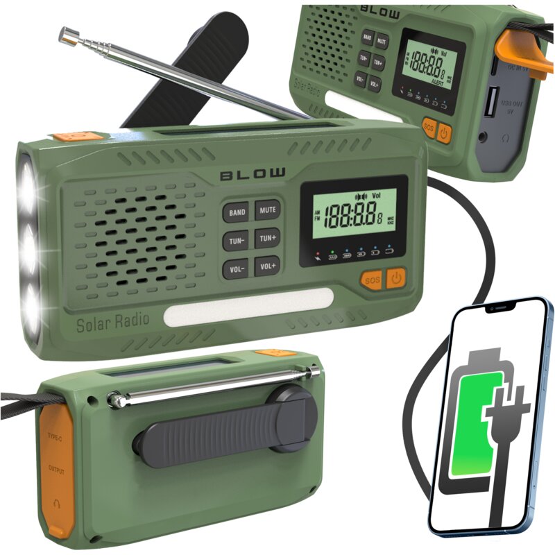 Radio BLOW RA13 Analogowe Przenośne Zielony