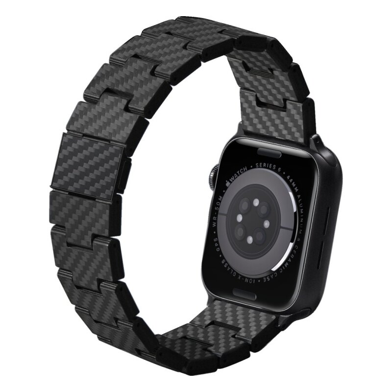 Pasek PITAKA Carbon Fiber Retro do Apple Watch do koperty 38/40/41/42/44/45/49 mm Czarno-szary