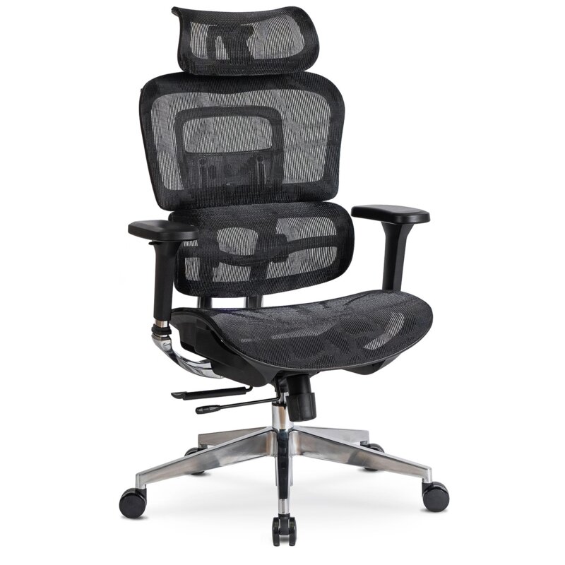Krzesło Obrotowe Biurowe Fotel Ergonomiczny Biurowy Obrotowy Czarny NINO