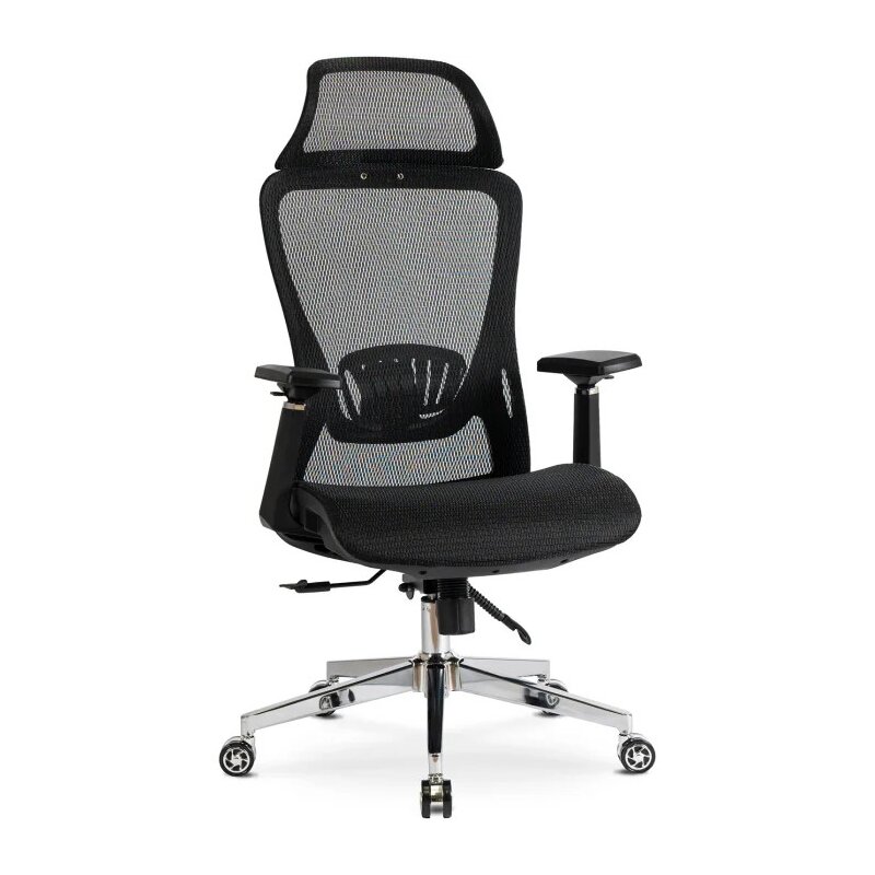 Fotel Biurowy Krzesło Obrotowe Ergonomiczny Gaming Regulowany Czarny LITOS