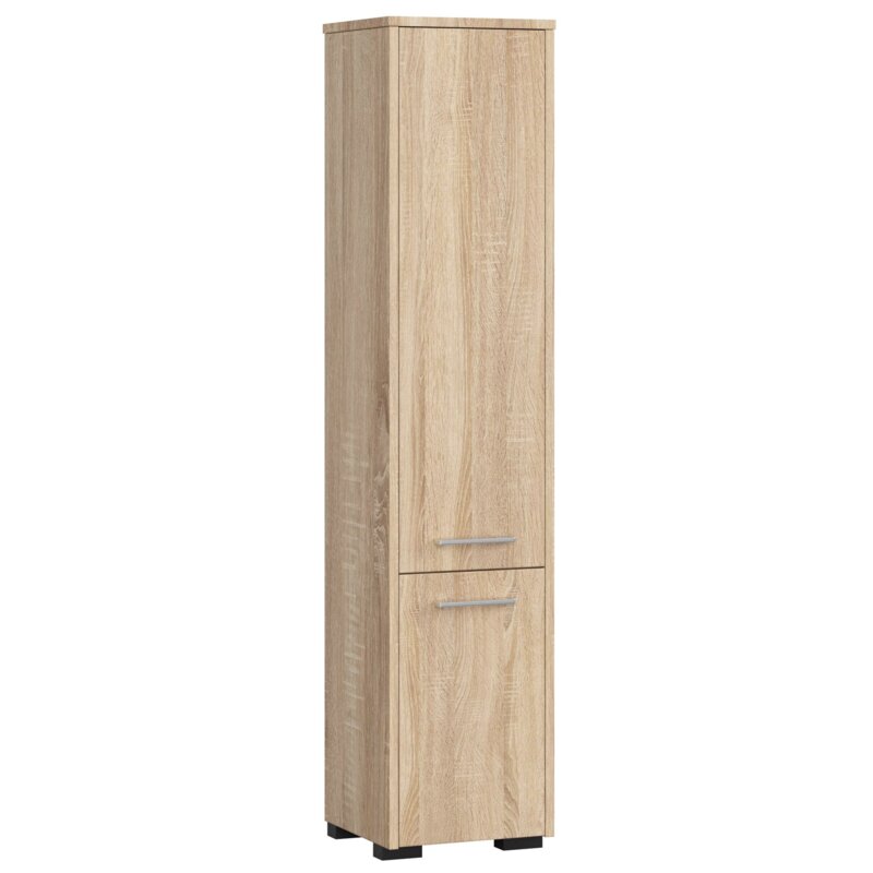 SÅupek Åazienkowy AKORD FIN DÄ b Sonoma 30 cm 2 drzwi kolor DÄ b Sonoma mat 5 póÅek 30x30x140 cm
