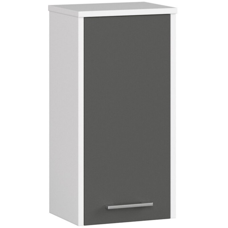 Szafka łazienkowa AKORD FIN Biała 30 cm 1 drzwi kolor Grafit Szary mat 2 półki 30x22,5x60 cm