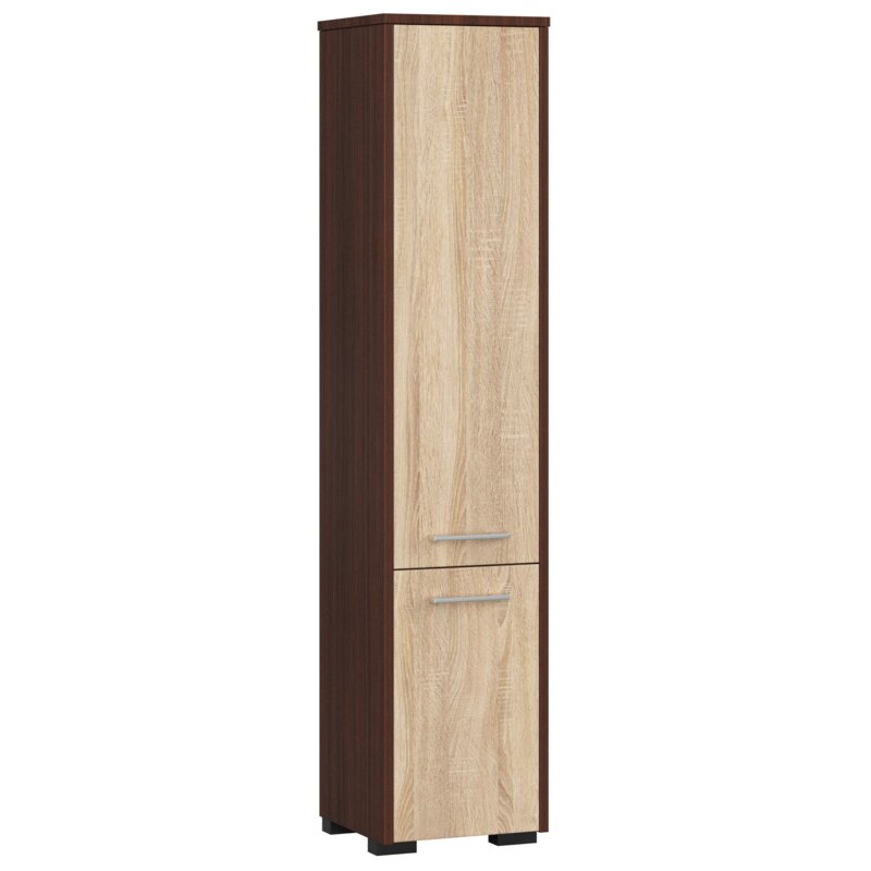 SÅupek Åazienkowy AKORD FIN Wenge 30 cm 2 drzwi kolor DÄ b Sonoma mat 5 póÅek 30x30x140 cm