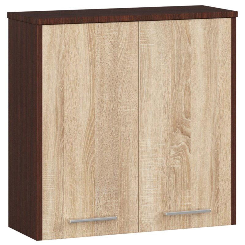 Szafka Åazienkowa AKORD FIN Wenge 60 cm 2 drzwi kolor DÄ b Sonoma mat 2 póÅki 60x22,5x60 cm