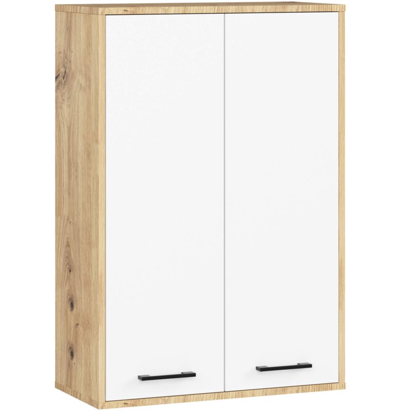 Szafka Åazienkowa wiszÄ ca AKORD FIN DÄ b Artisan, BiaÅa 64 cm 2 drzwi 64x30x94 cm