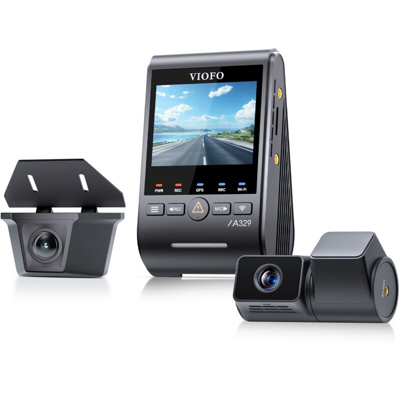Wideorejestrator VIOFO A329TW 3CH HDR, GPS, W-iFi, Kamera z teleobiektywem, Kamera tylna