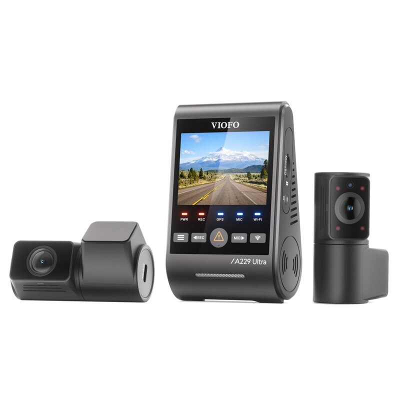 Wideorejestrator VIOFO A229 Ultra + kamera tylna + kamera wewnętrzna