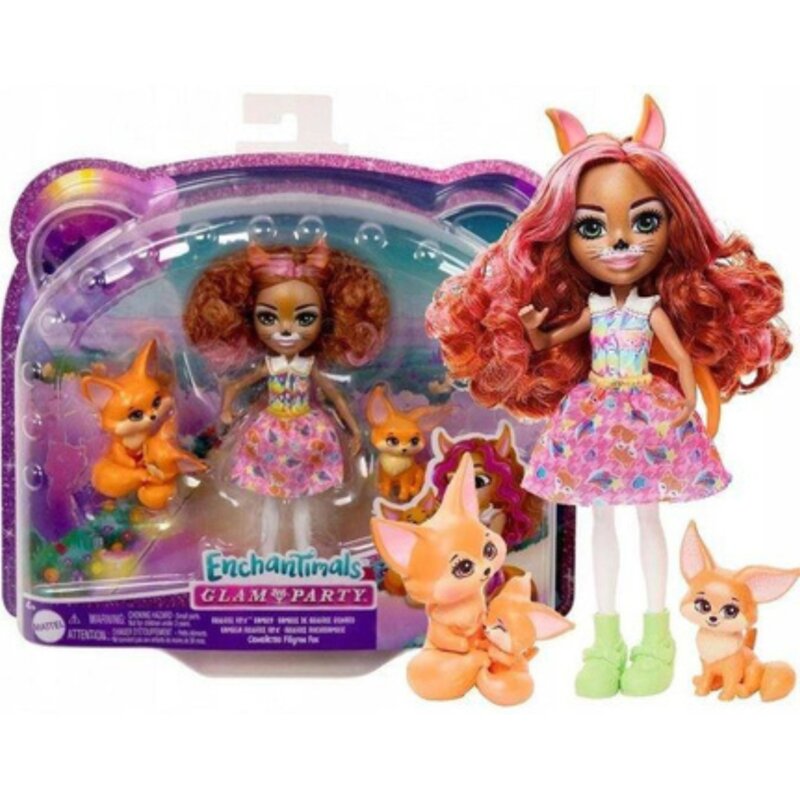 Lalka Enchantimals Fennec Fox i Rodzina Lisków HNT60