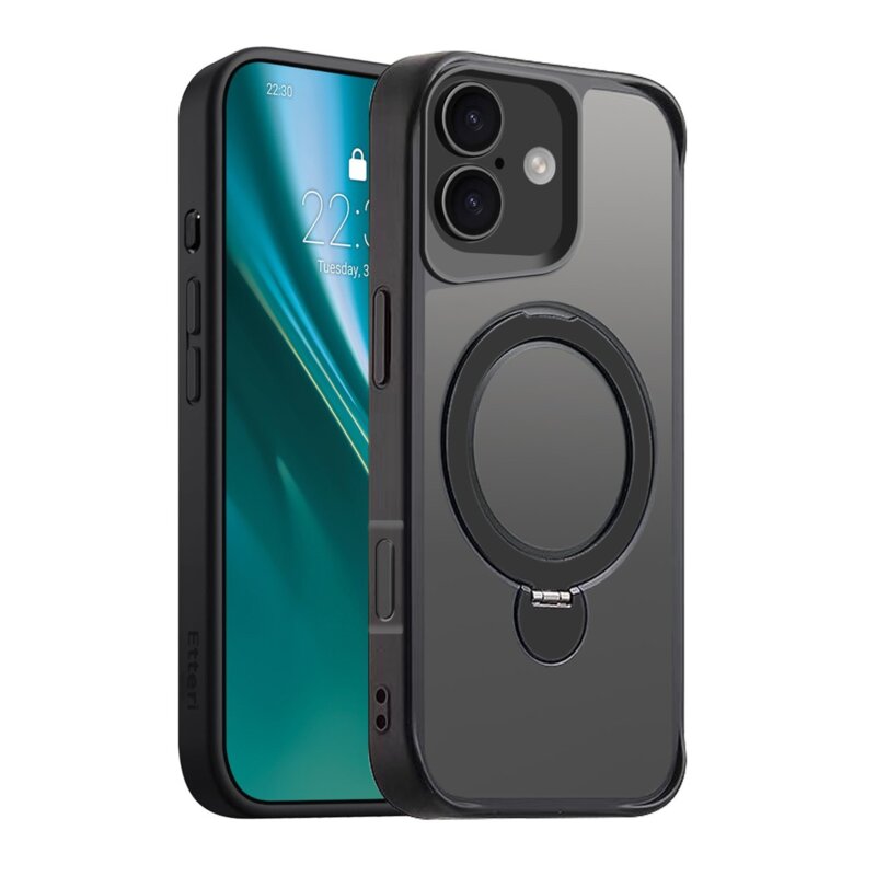Etui ETTERI Matt Mag Ring do Apple iPhone 17 Czarny