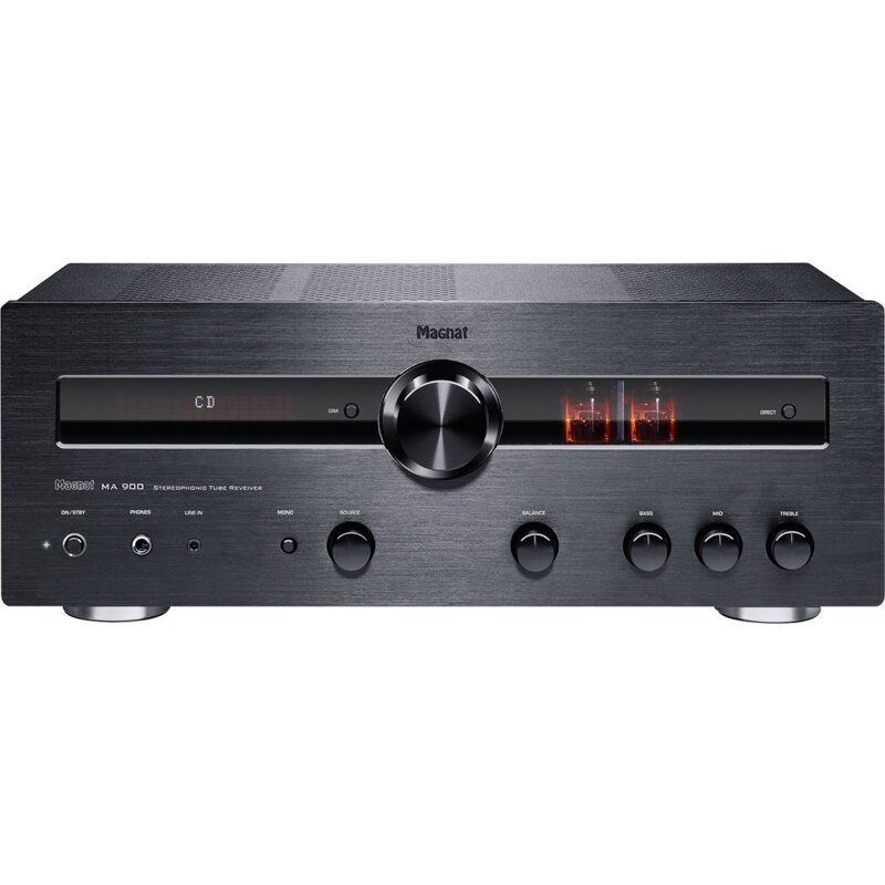 Wzmacniacz zintegrowany MAGNAT MA 900 Czarny, HDMI ARC, Bluetooth, Hybrydowa konstrukcja tranzystorowo-lampowa, Preamp MM/MC