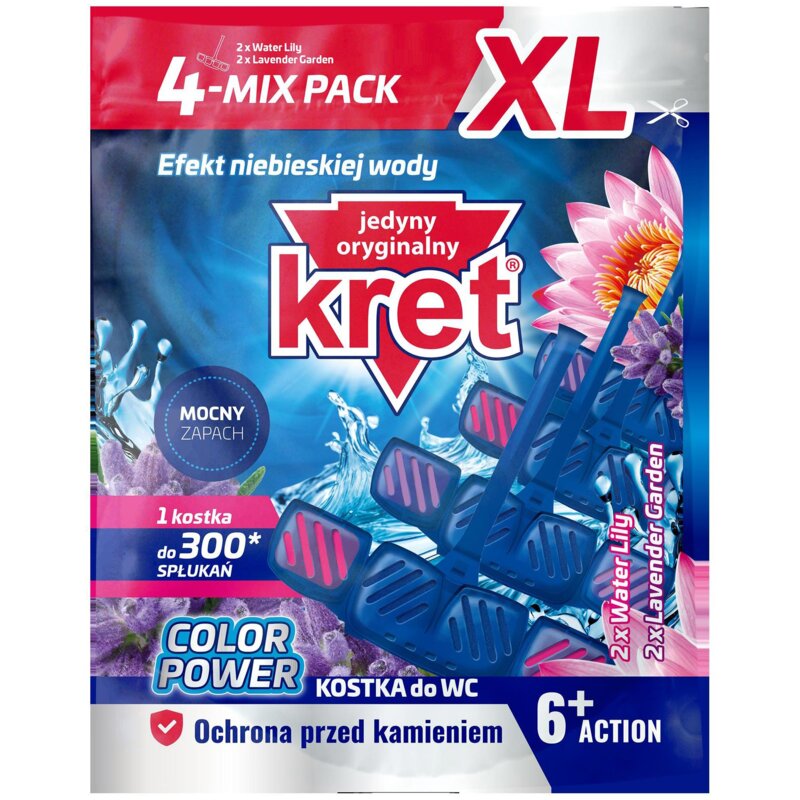 Kostka do WC KRET Mix Pack Water Lily Lavender Garden 4 x 40 g