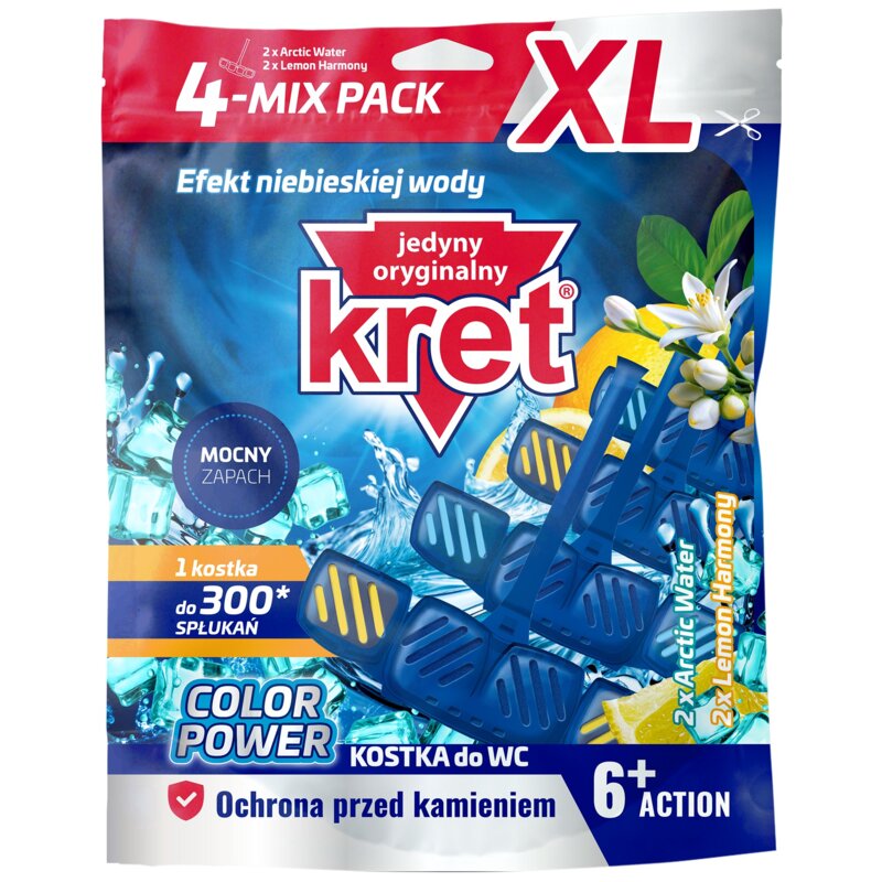 Kostka do WC KRET Mix Pack Lemon Harmony Arctic Water 4 x 40 g