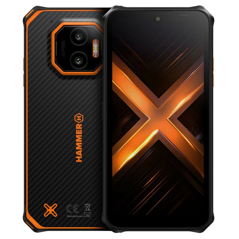 Smartfon HAMMER Energy X2 5G 6/128GB 6.1" Czarno-pomarańczowy