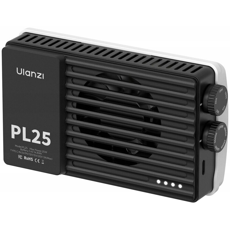 Kompaktowa lampa LED ULANZI PL25 Video Light 25W Bi-Color, 2700 - 6500K, mocowanie gwint 1/4