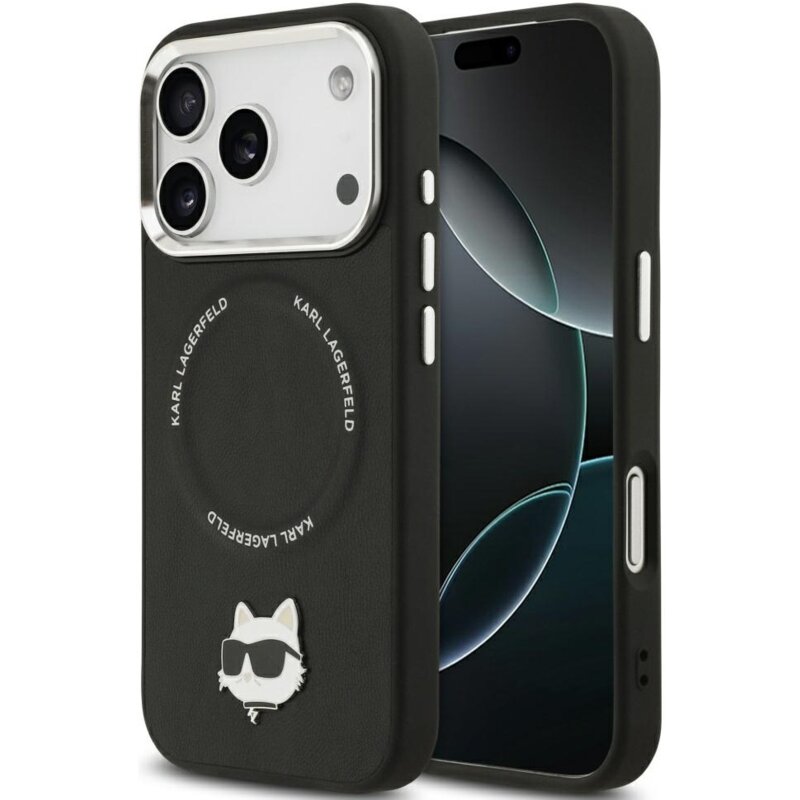 Etui KARL LAGERFELD Choupette Pin MagSafe do Apple iPhone 17 Pro Max Czarny