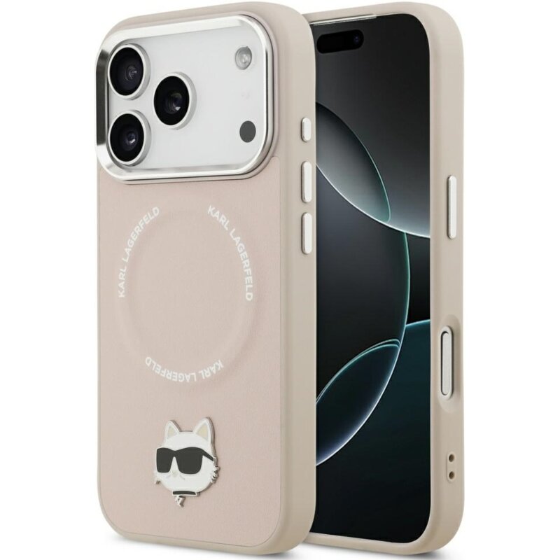 Etui KARL LAGERFELD Choupette Pin MagSafe do Apple iPhone 17 Pro Różowy