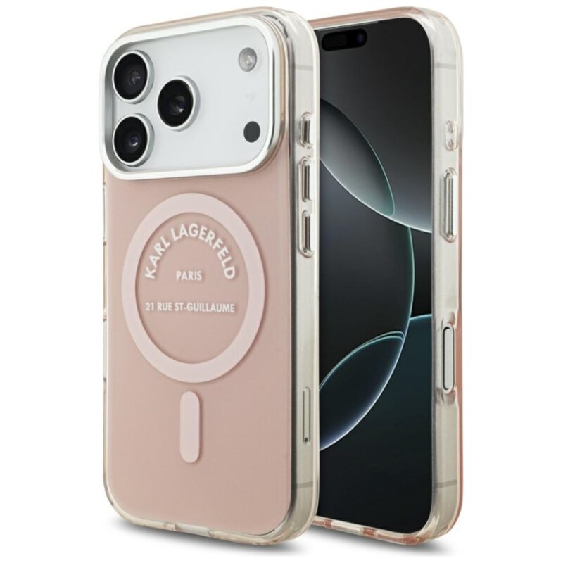 Etui KARL LAGERFELD IML Karl RSG Logo MagSafe do Apple iPhone 17 Pro Różowy