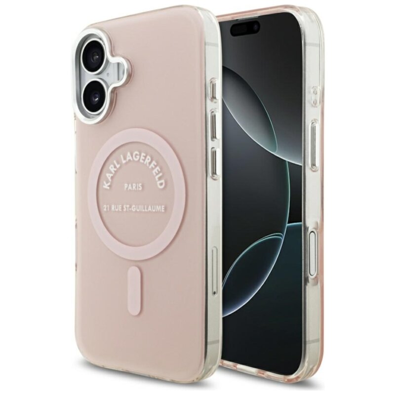 Etui KARL LAGERFELD IML Karl RSG Logo MagSafe do Apple iPhone 17 Różowy