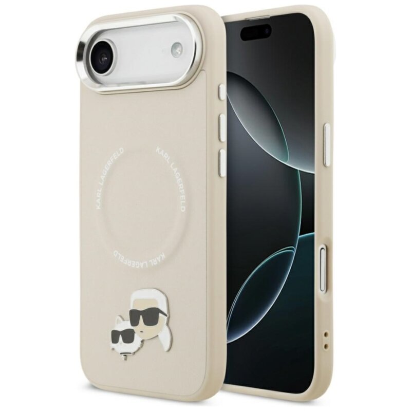 Etui KARL LAGERFELD Karl & Choupette Pins MagSafe do Apple iPhone Air Beżowy