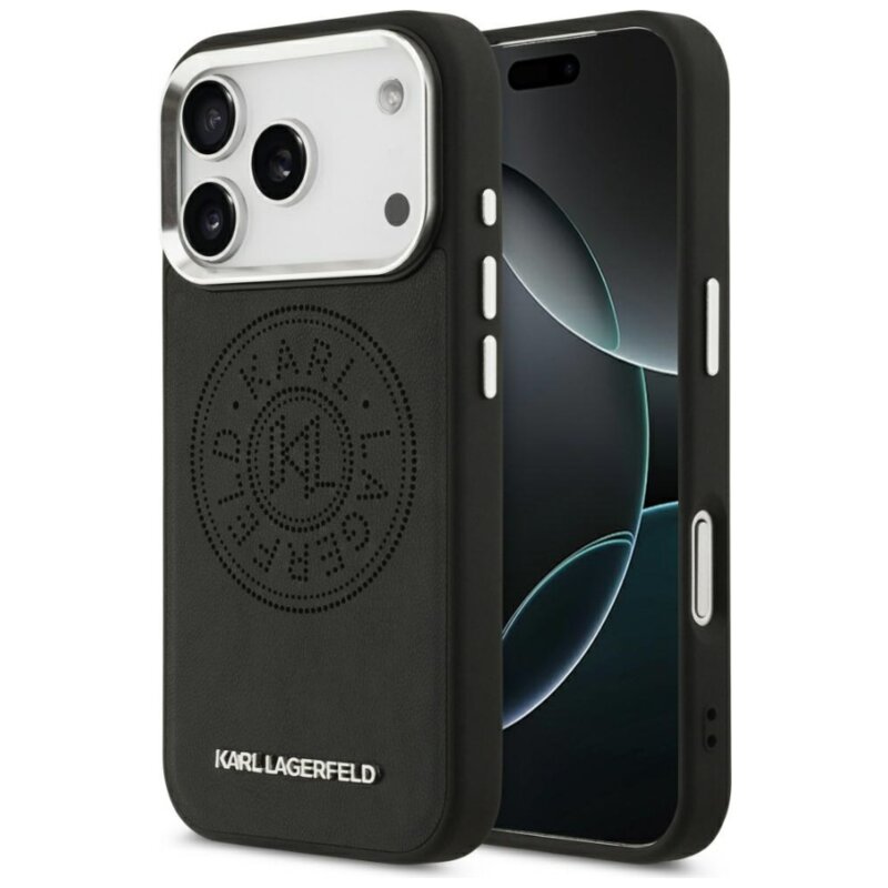 Etui KARL LAGERFELD Point & Metal Logo MagSafe do Apple iPhone 17 Pro Max Czarny