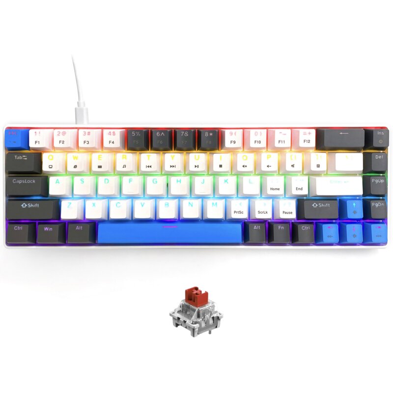 Klawiatura MEDIA-TECH Red Core MX60 Biało-niebiesko-szary