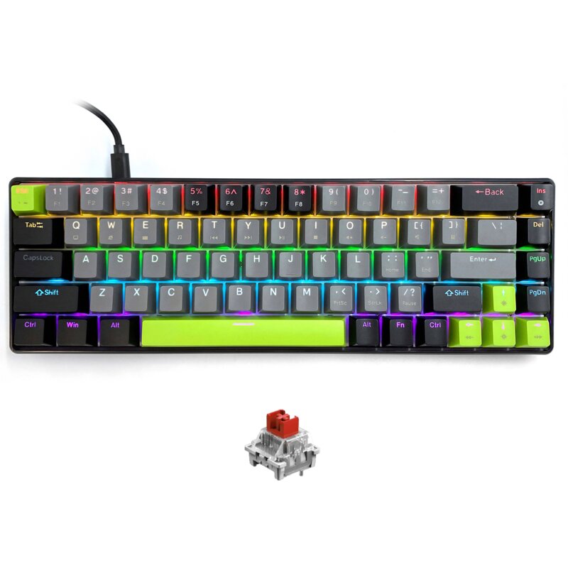 Klawiatura MEDIA-TECH Red Core MX60 Czarno-szaro-zielony