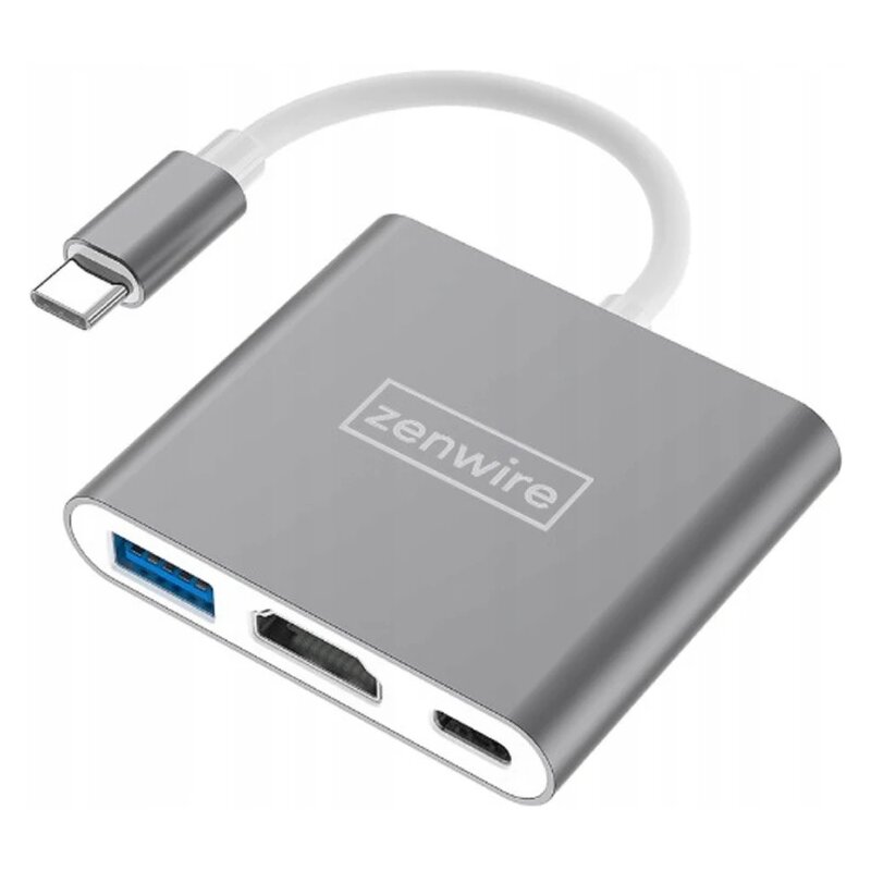 Hub ZENWIRE BYL-2008N 3w1 USB Typu C 3.2 Gen. 1, Pasywny