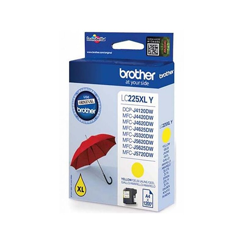 Tusz BROTHER Żółty 12.07 ml LC-225XLY