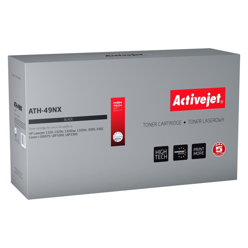 Activejet ATH-49NX Toner do drukarek HP, Canon, Zamiennik HP 49X Q5949X, Canon CRG-708H; Supreme; 6000 stron; czarny.