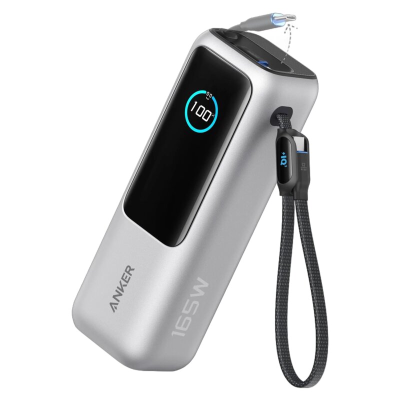 Anker Ultra-Fast (A1695H41) 25000mAh 165W Wbudowany kabel USB-C Srebrny