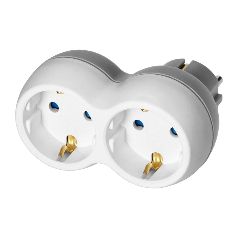 Orno OR-AE-13238(GS) (Schuko) 2 gniazda Biało-szary