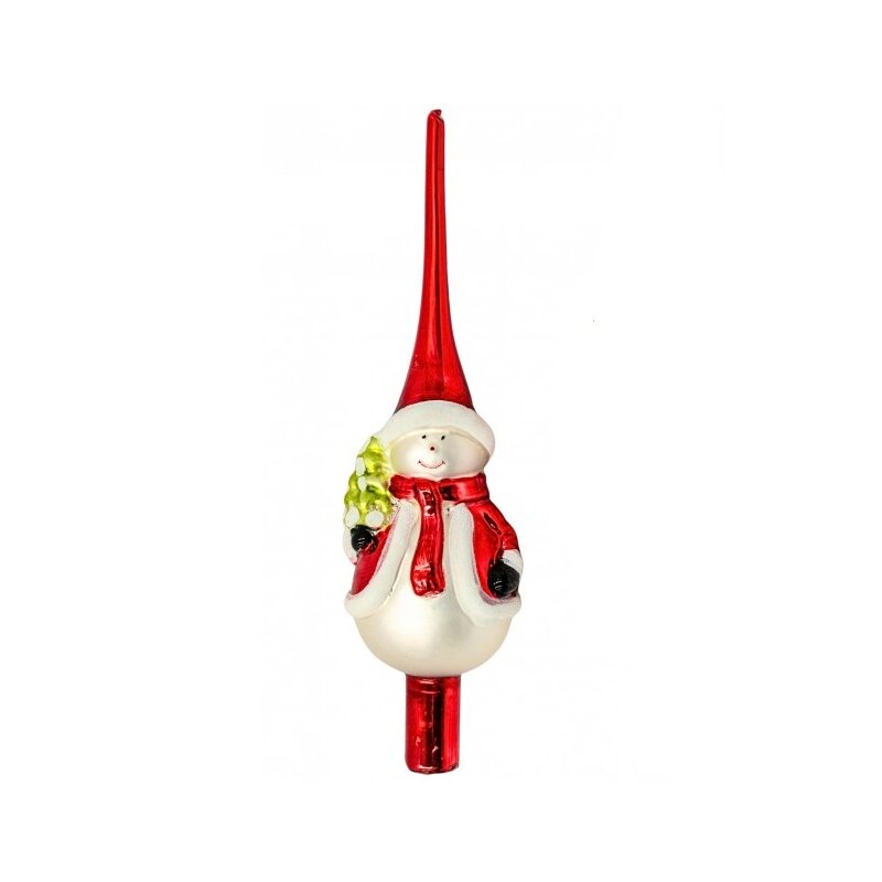 Czubek CHRISTMAS DECORATION Bałwan 28.5 cm Czerwony