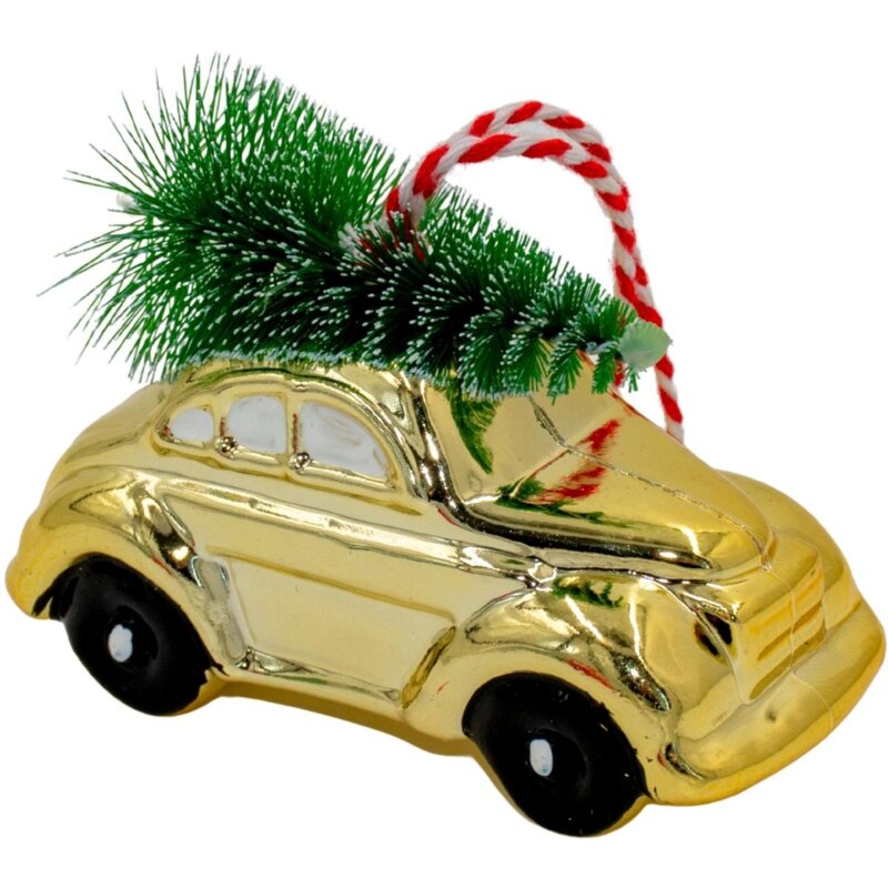 Bombka CHRISTMAS DECORATION Samochód Złoty