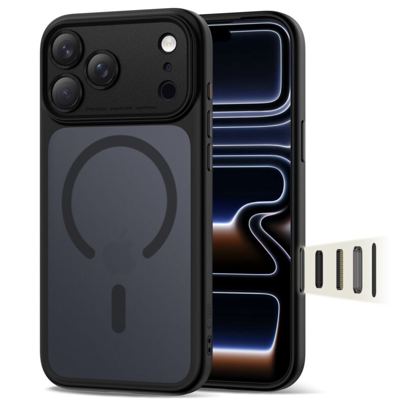 Etui TECH-PROTECT MagPeak MagSafe CC do Apple iPhone 17 Pro Czarny matowy