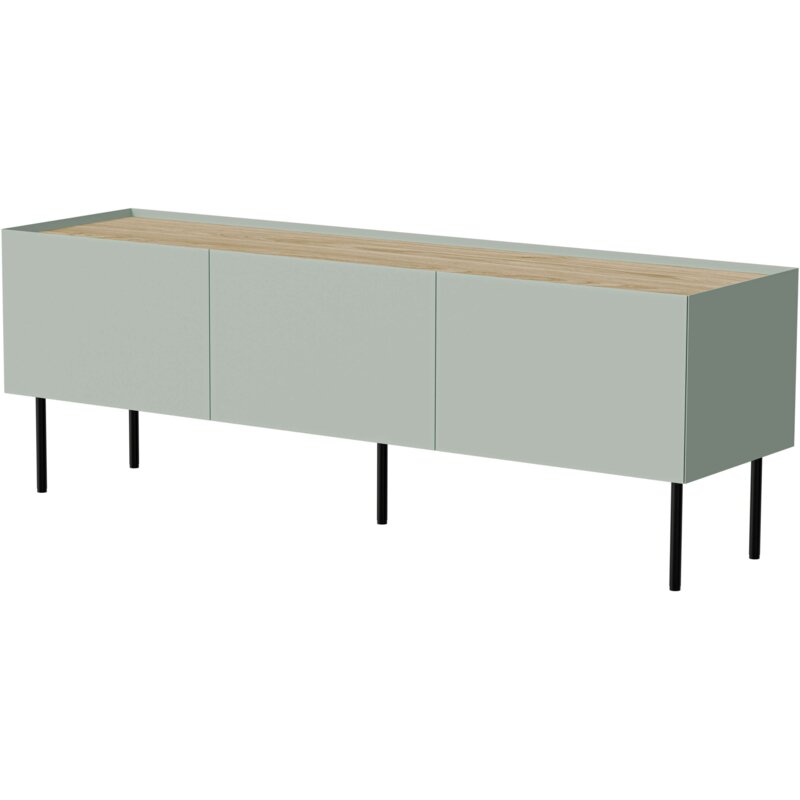 Szafka RTV FELLINI 150x40x52 oliwka + blat dąb olejowany