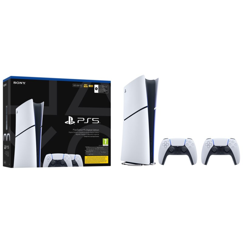 Konsola SONY PlayStation 5 Digital Slim Edition 825GB E-chassis + 2 kontrolery Dualsense