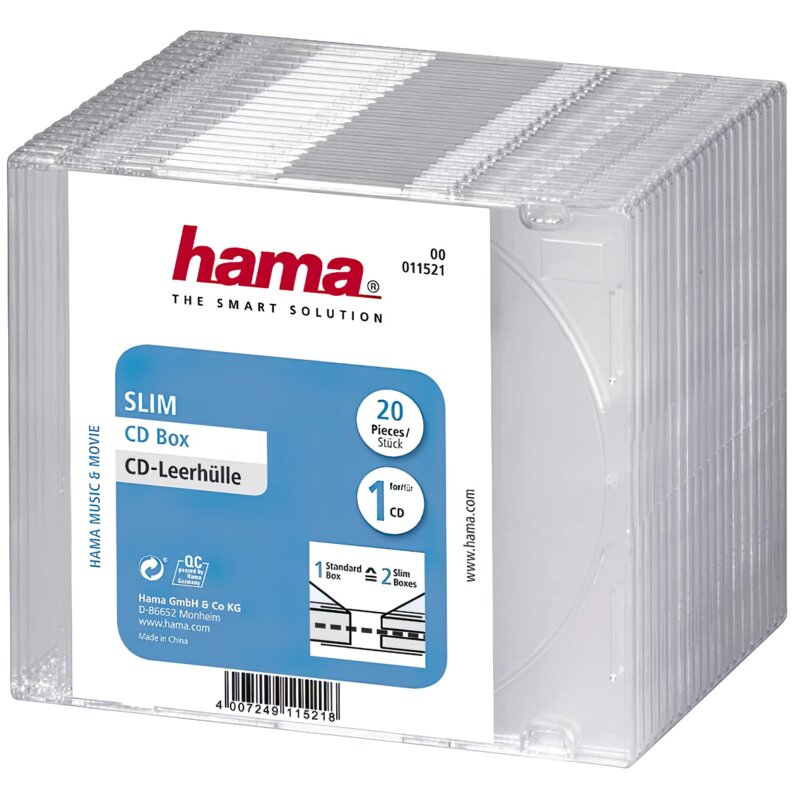 Pudełko do płyt CD HAMA Slim (20 szt.)