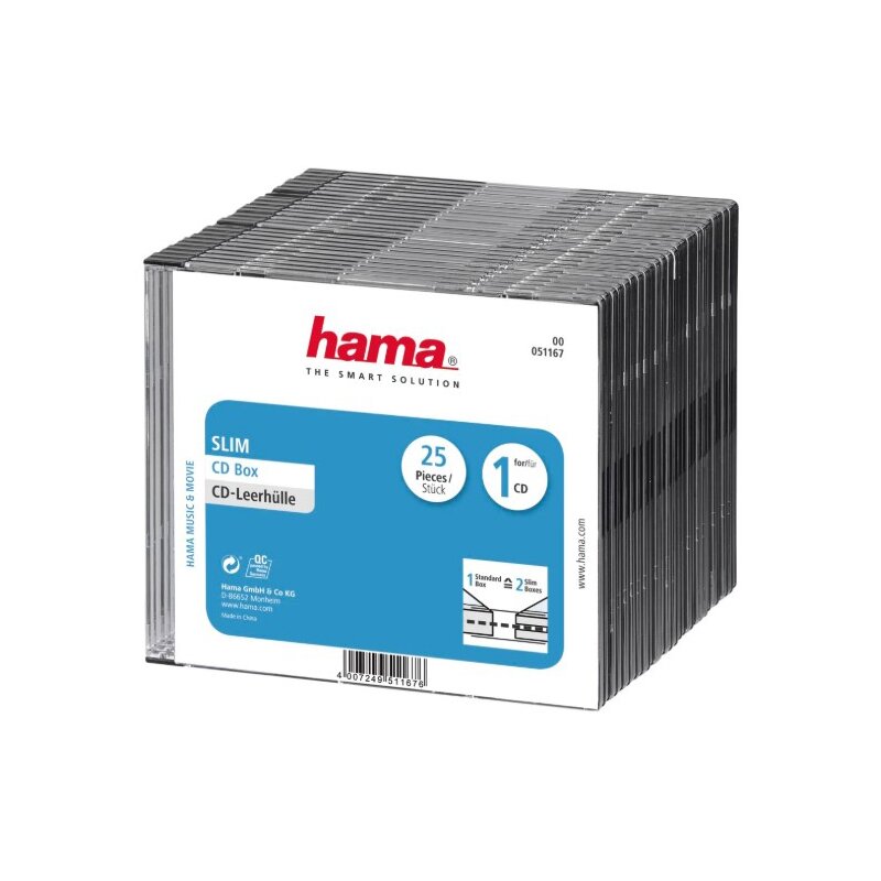 Pudełko do płyt CD HAMA Slim 51167 (25 szt.)