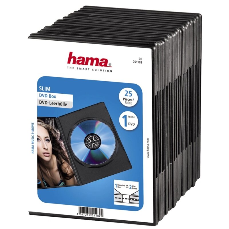 Pudełko HAMA Slim DVD Jewel Case 51182 Czarny (25 szt.)