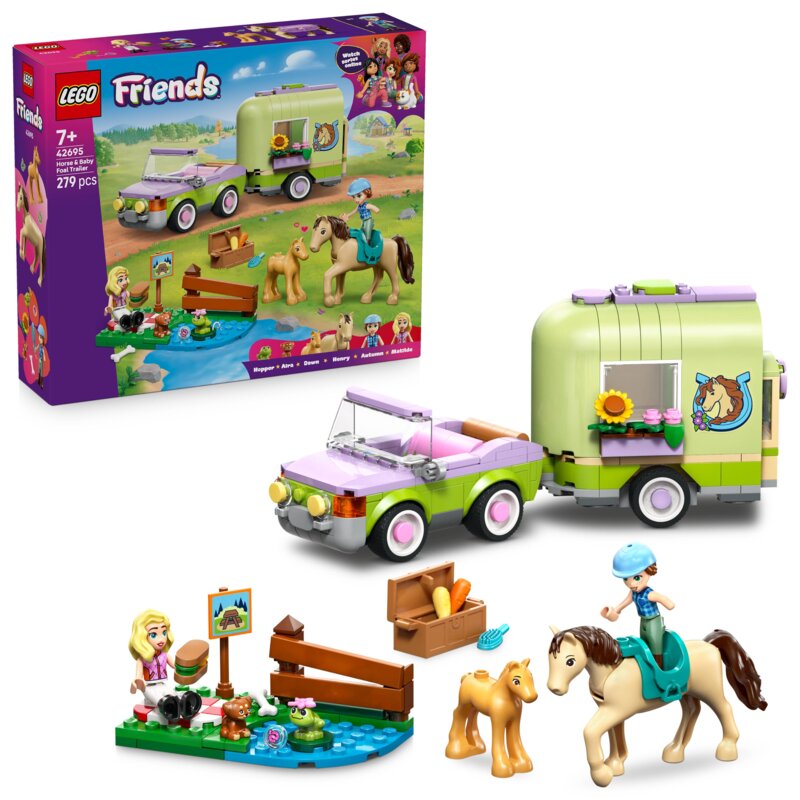 LEGO 42695 Friends Przyczepa z koniem i źrebaczkiem